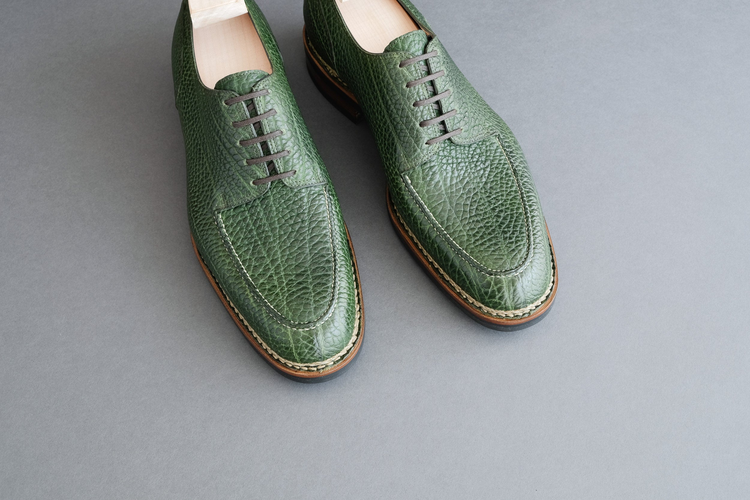 Green Split-Toe Derby Shoes - Patina - KENNEDY by Civardi