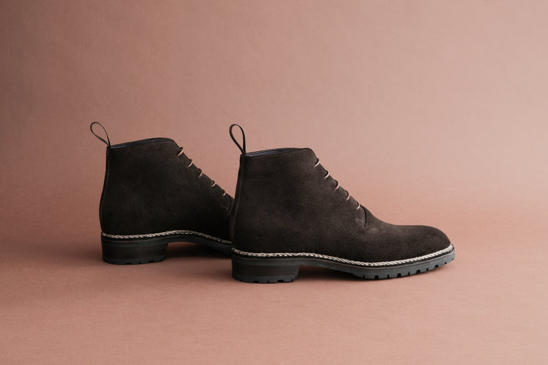 TwoThreeOne.Moritz Wholecut Derby Boots from Calf Suede