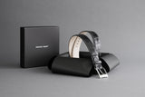 Made-To-Measure Handmade Belt In Black Crocodile Leather