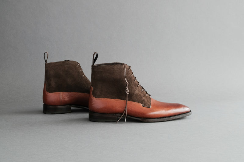 OneFourTwo.Cole Derby Boots from Russian Calf and Suede