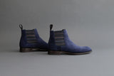 ZeroThreeThree.Warhol Blue Suede Chelsea Boots