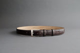Made-to-Measure Handmade Belt In Mahogany Crocodile Leather