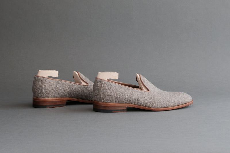 ZeroSevenFive.Grant Plain Loafers From Wool Lined With Calf Leather