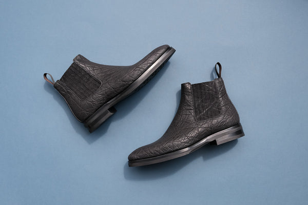Zonkey Boot hand welted Chelsea boots from black elephant leather