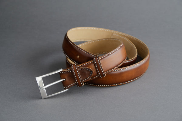 Made-To-Measure Handmade Belt in Brown Calf Leather