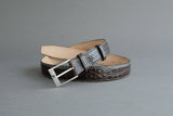 Made-To-Measure Handmade Belt In Warm Umber Crocodile Leather