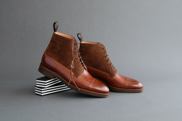 TwoFourZero.Cheval Field Boots From Horse Leather and Calf Suede