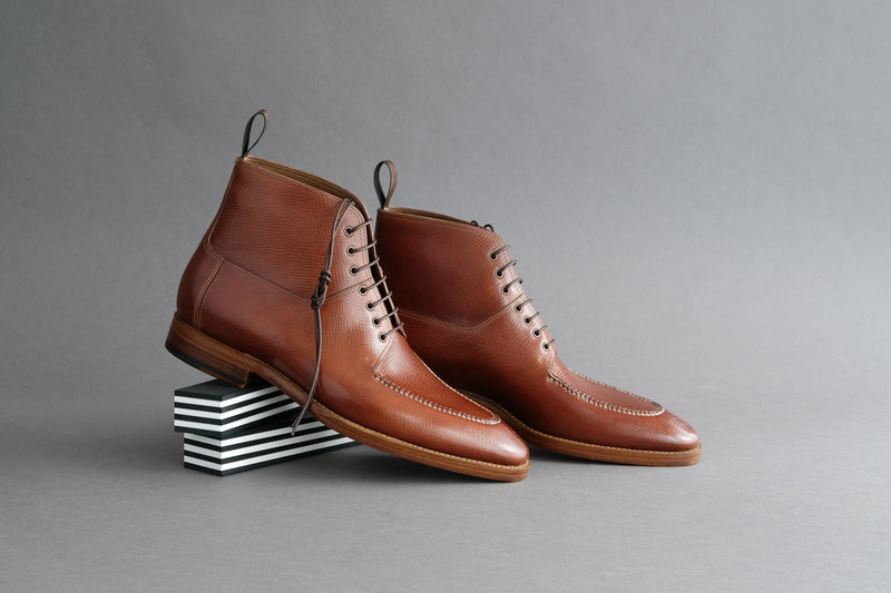 Split-Toe Derby Boots From Russian Calf