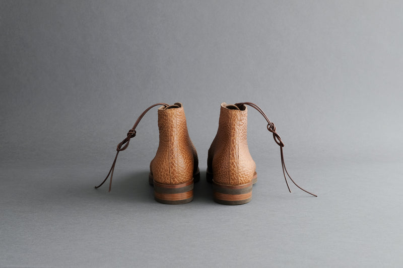 ZeroFourEight.Editon Wholecut Derby Boots from Shrunken Bull Leather