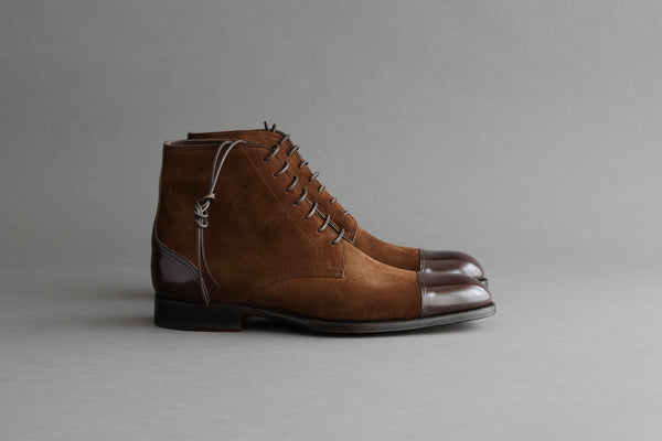 ZeroTwoTwo.Polobrown Derby Boots from Bavarian Calf and Suede