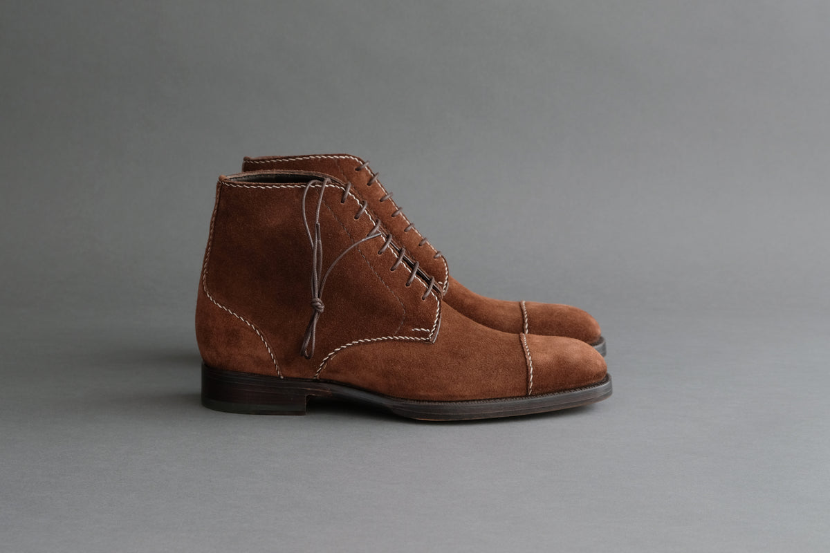 Zonkey Boot Hand Welted TOE CAP Derby Boots From Brown Hunting Suede 1 {width}x, Zonkey Boot